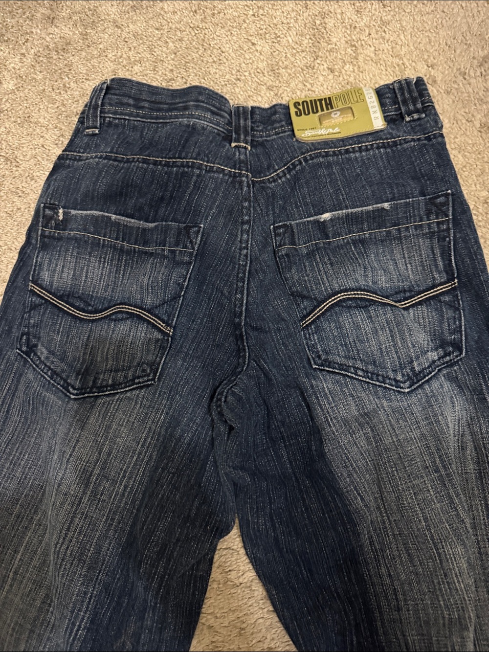 South Pole Men’s Navy Blue Washed Relaxed Jeans